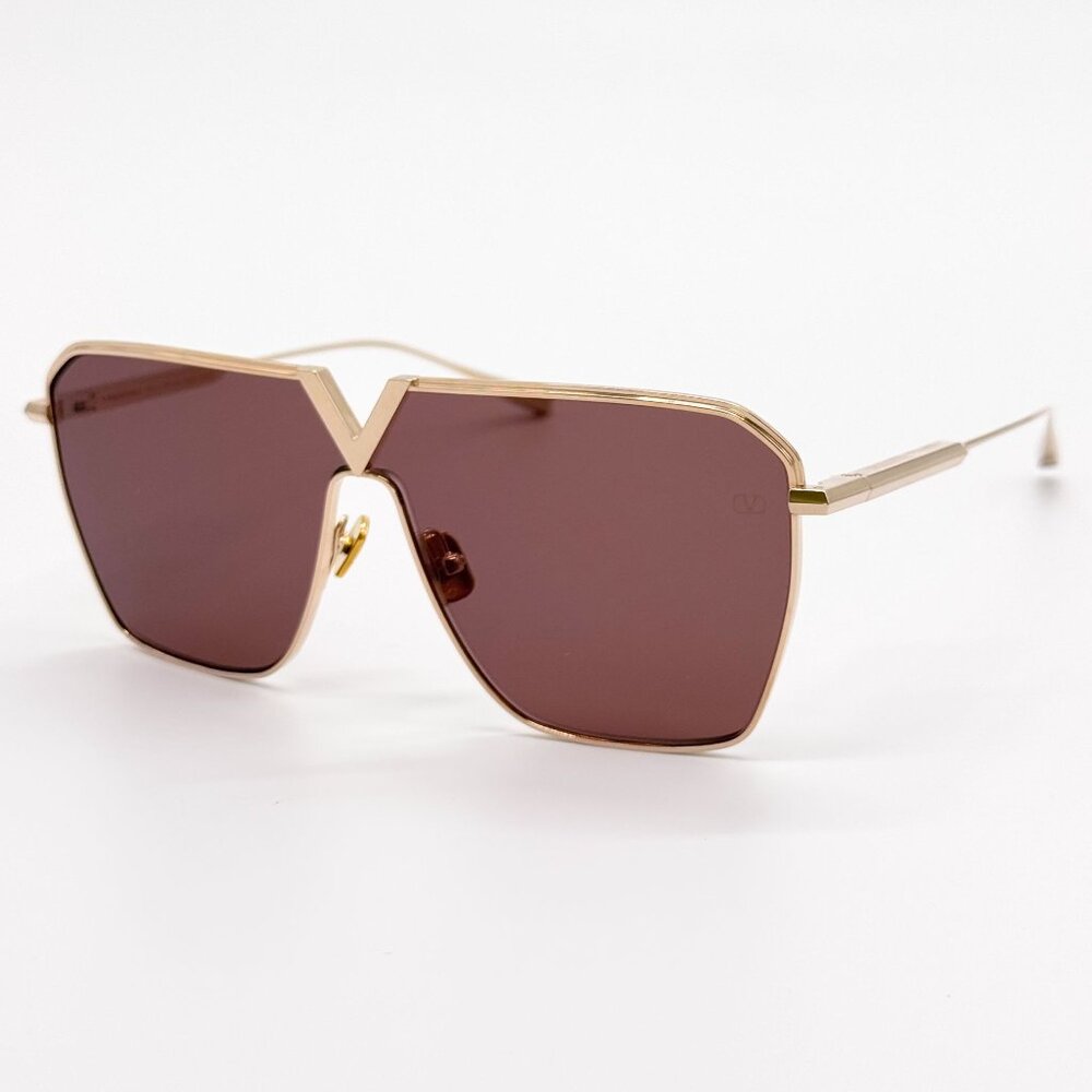 NEW VALENTINO SUNGLASSES UNISEX GOLD V-GOLDSHIELD VLS-137B EYEWEAR VALENTINO